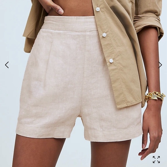 NWT Madewell Clean Pull-On Short in 100% Linen - Picture 1 of 9